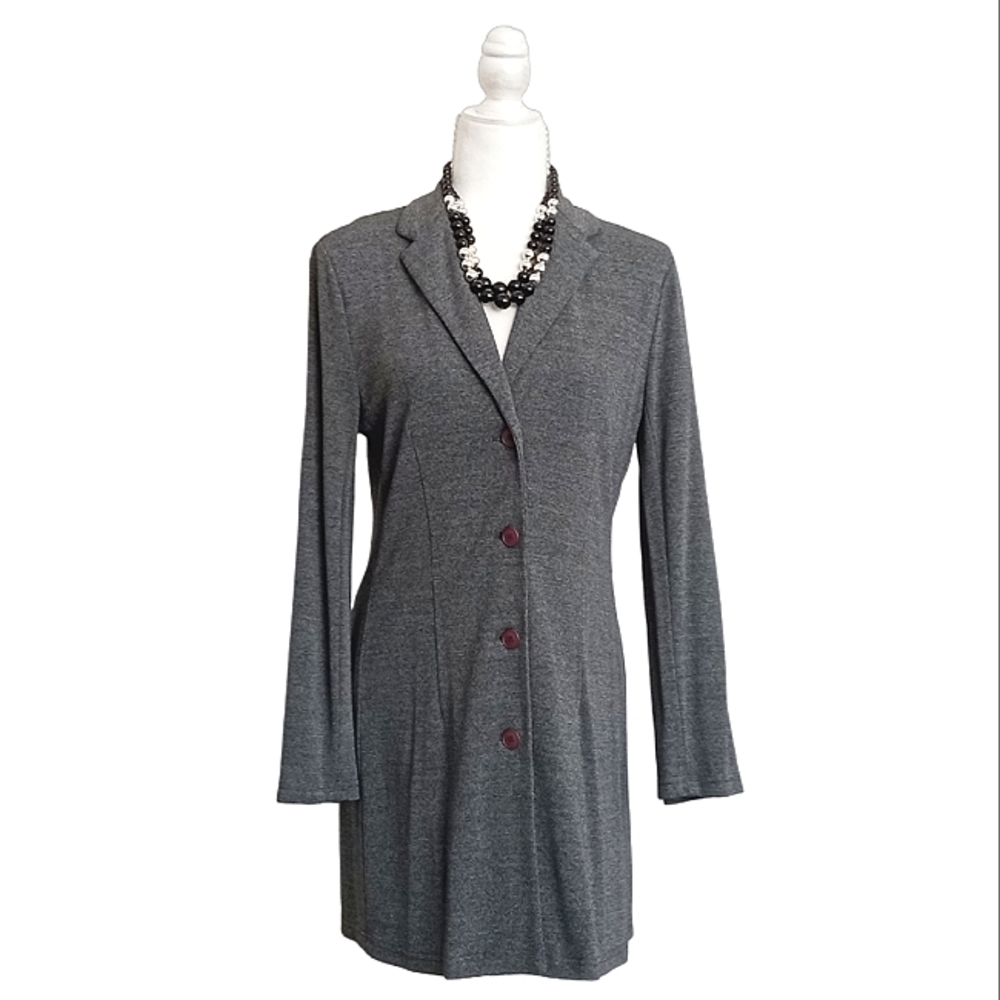 FRANCO MIRABELLI Long Knit Gray Blazer Women’s ~ Sz 10